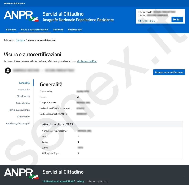 certificati anagrafici gratuiti