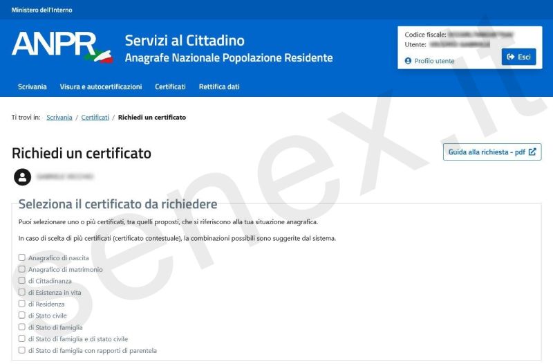 certificati anagrafici gratuiti