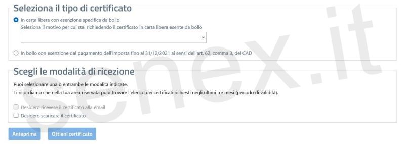 certificati anagrafici gratuiti