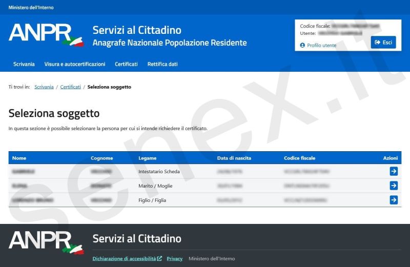 certificati anagrafici gratuiti