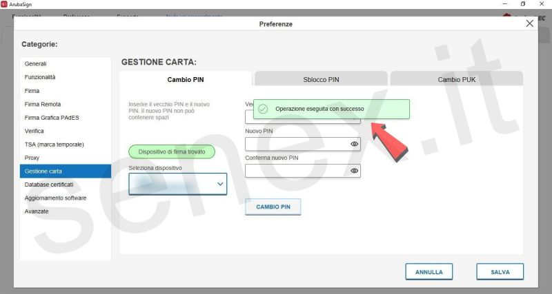 cambiare pin cns