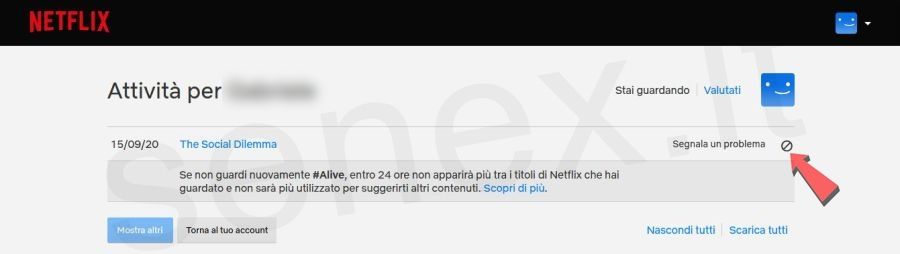 eliminare cronologia netflix