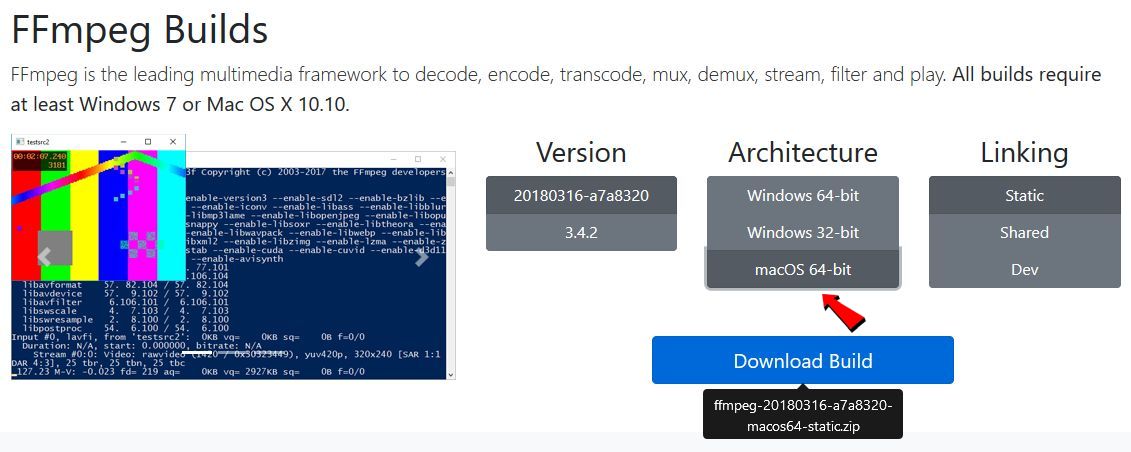 ffmpeg mac os