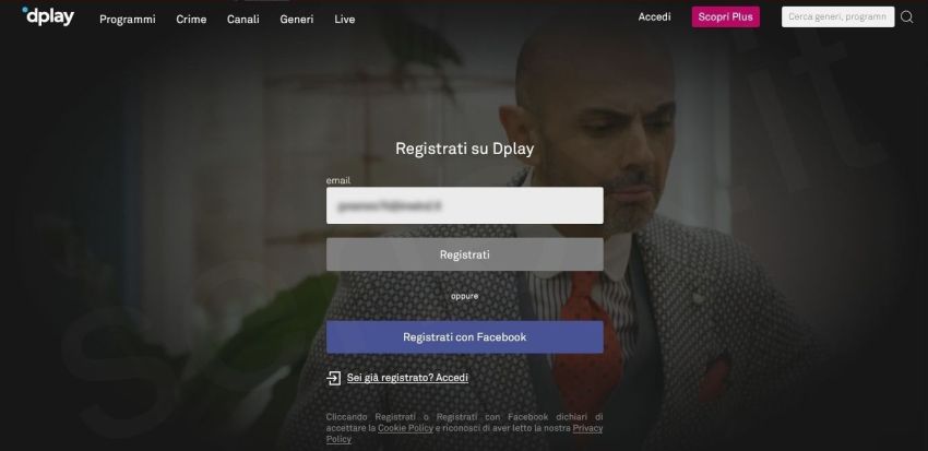 registrarsi gratis su Dplay Plus