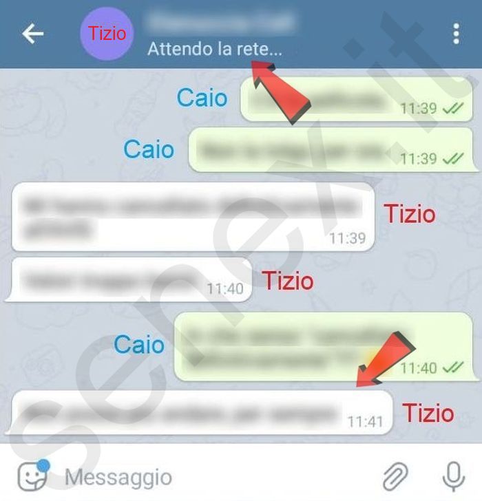 messaggi telegram di nascosto