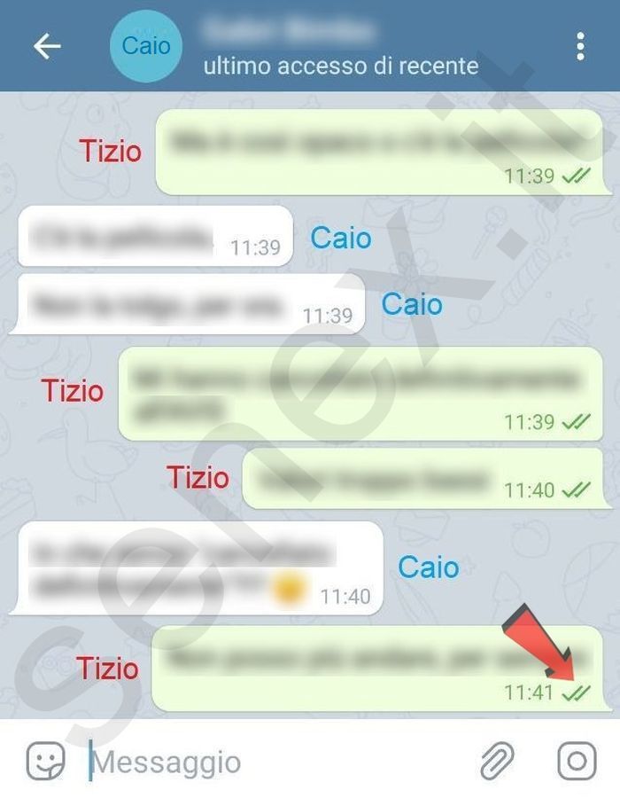 messaggi telegram di nascosto