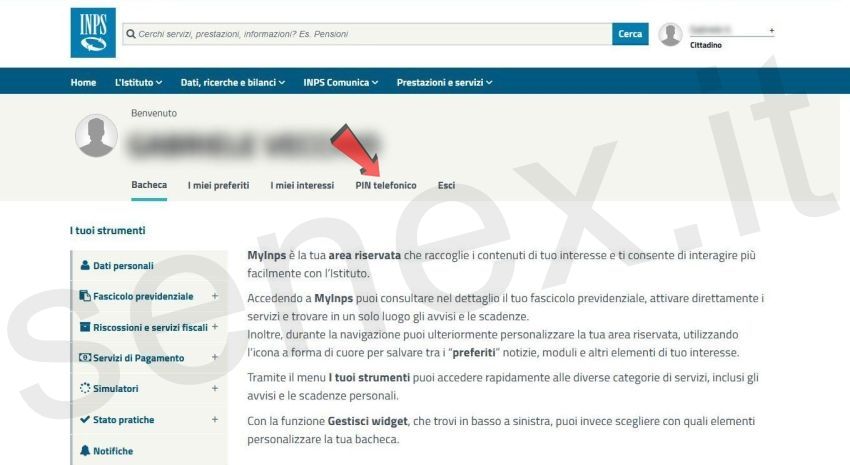 pin telefonico inps