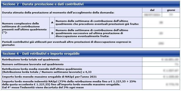 prospetto calcolo naspi