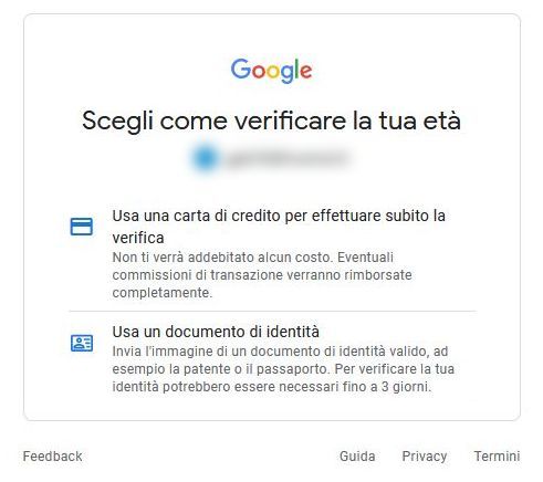 sblocco controllo età youtube