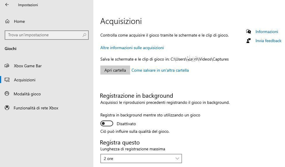 registrare schermo PC