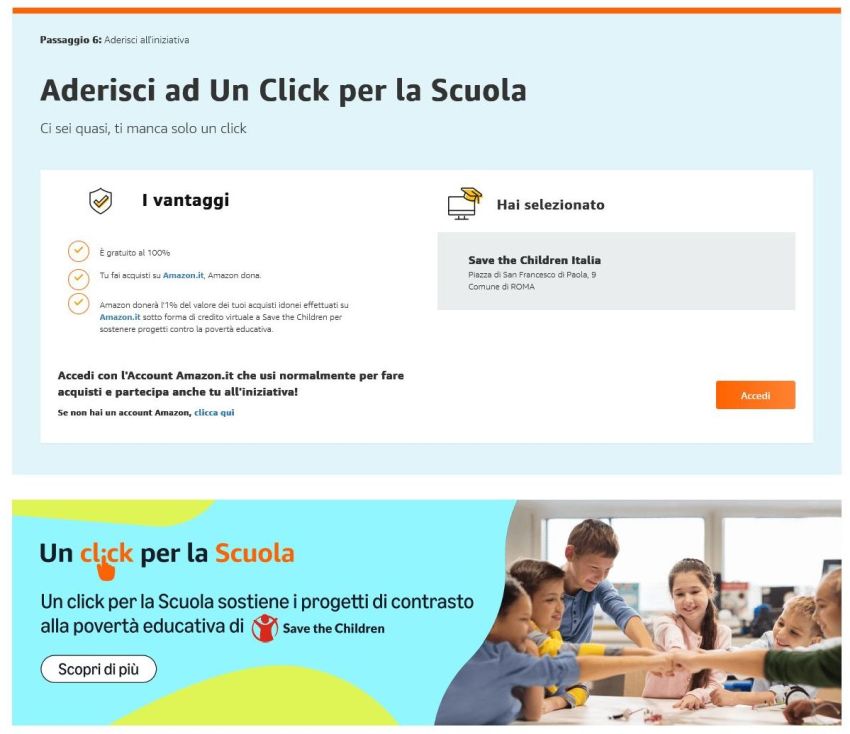 Un click per la scuola