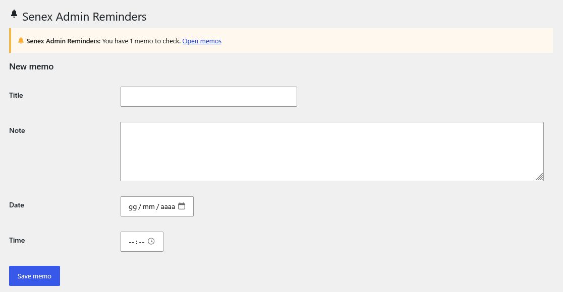 Senex Admin Reminders