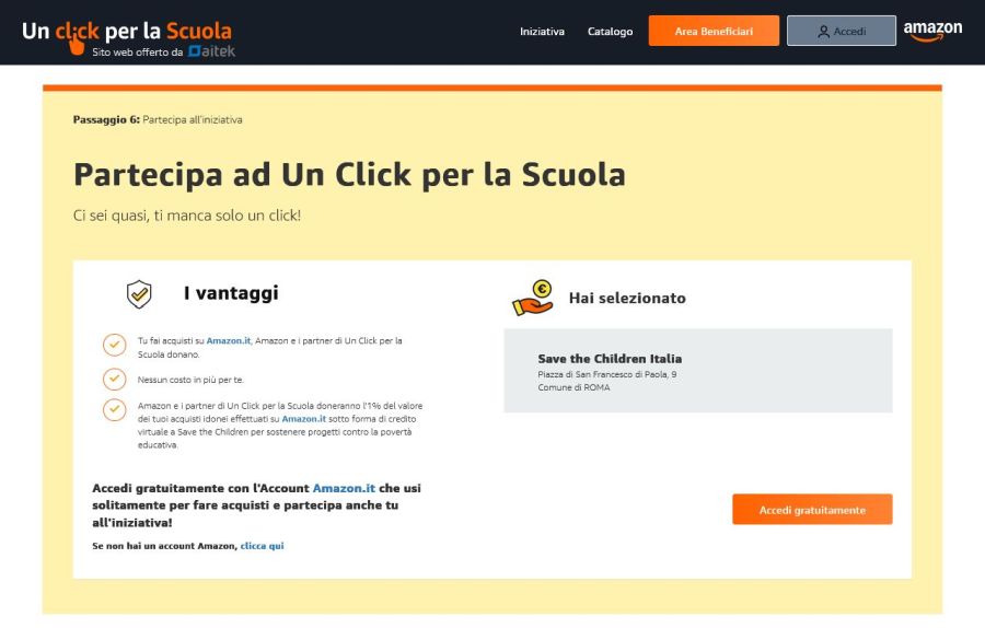Un click per la scuola
